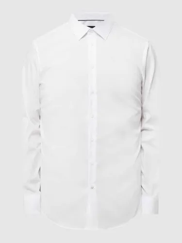 s.Oliver BLACK LABEL Slim Fit Business-Hemd aus Popeline in Weiss