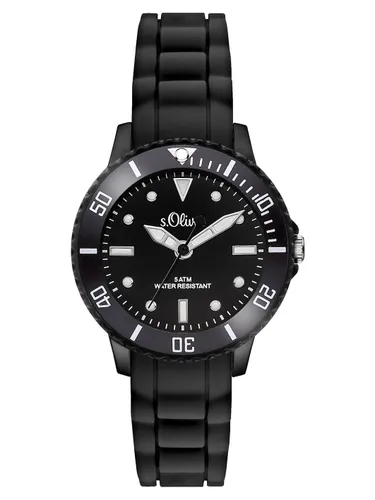 s.Oliver Damen Time Unisex Quarz Uhr mit Silikon Armband