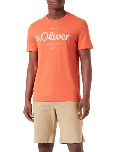 s.Oliver Herren, Brad Slim Fit T-Shirt, Kurzarm, Orange
