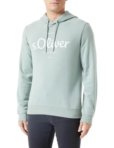 s.Oliver Herren Logo-Sweatshirt mit Kapuze Green