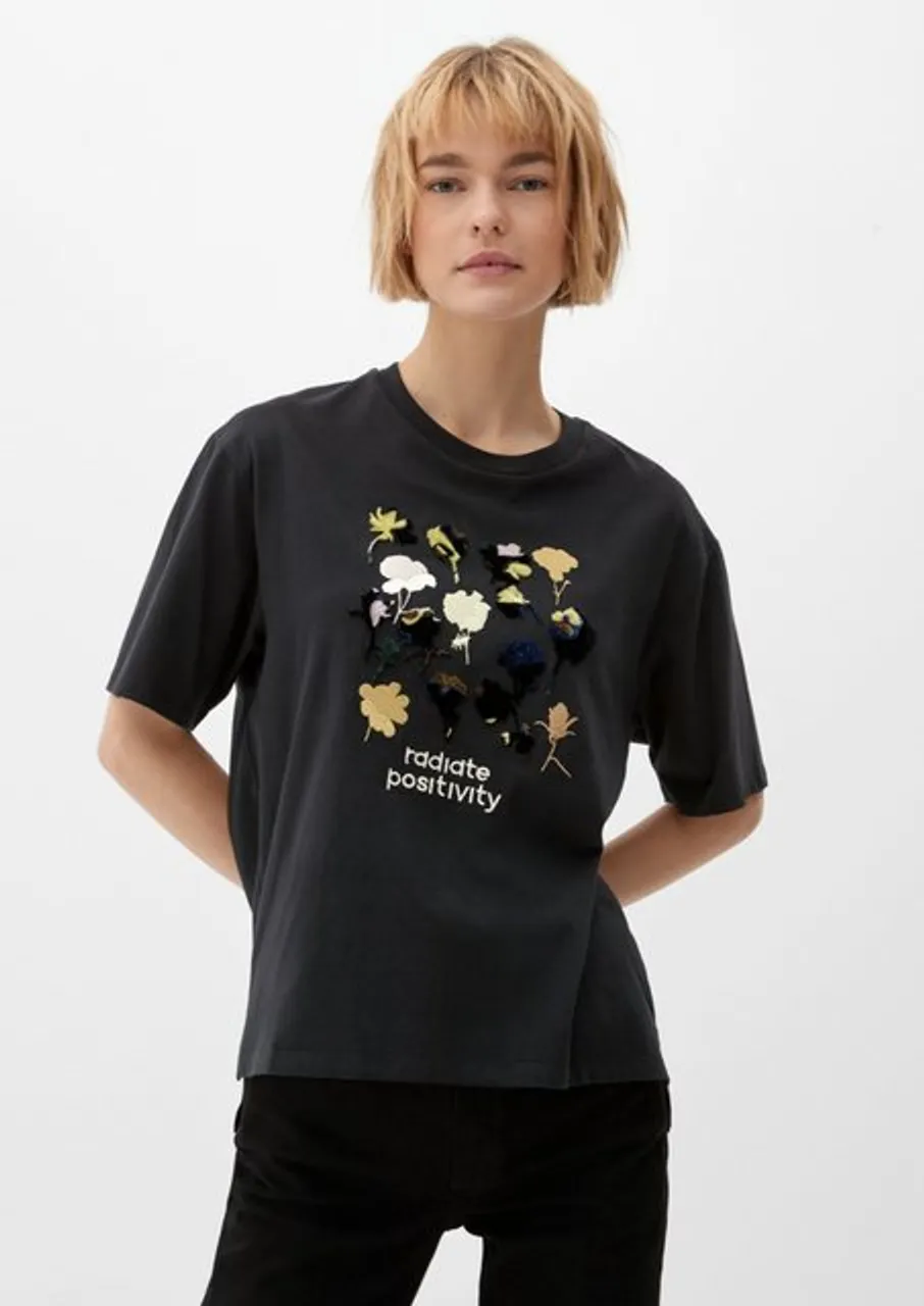 s.Oliver Kurzarmshirt Bedrucktes T-Shirt aus Baumwolle