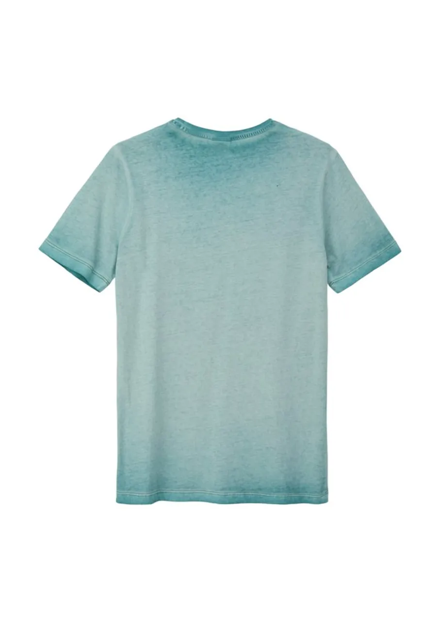 s.Oliver Kurzarmshirt T-Shirt mit Garment Dye Garment Dye
