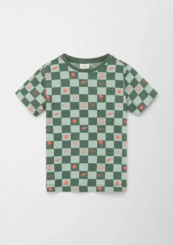 s.Oliver Kurzarmshirt T-Shirt mit Karo-Muster