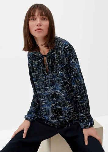 s.Oliver Langarmshirt Jerseybluse mit Allover-Muster