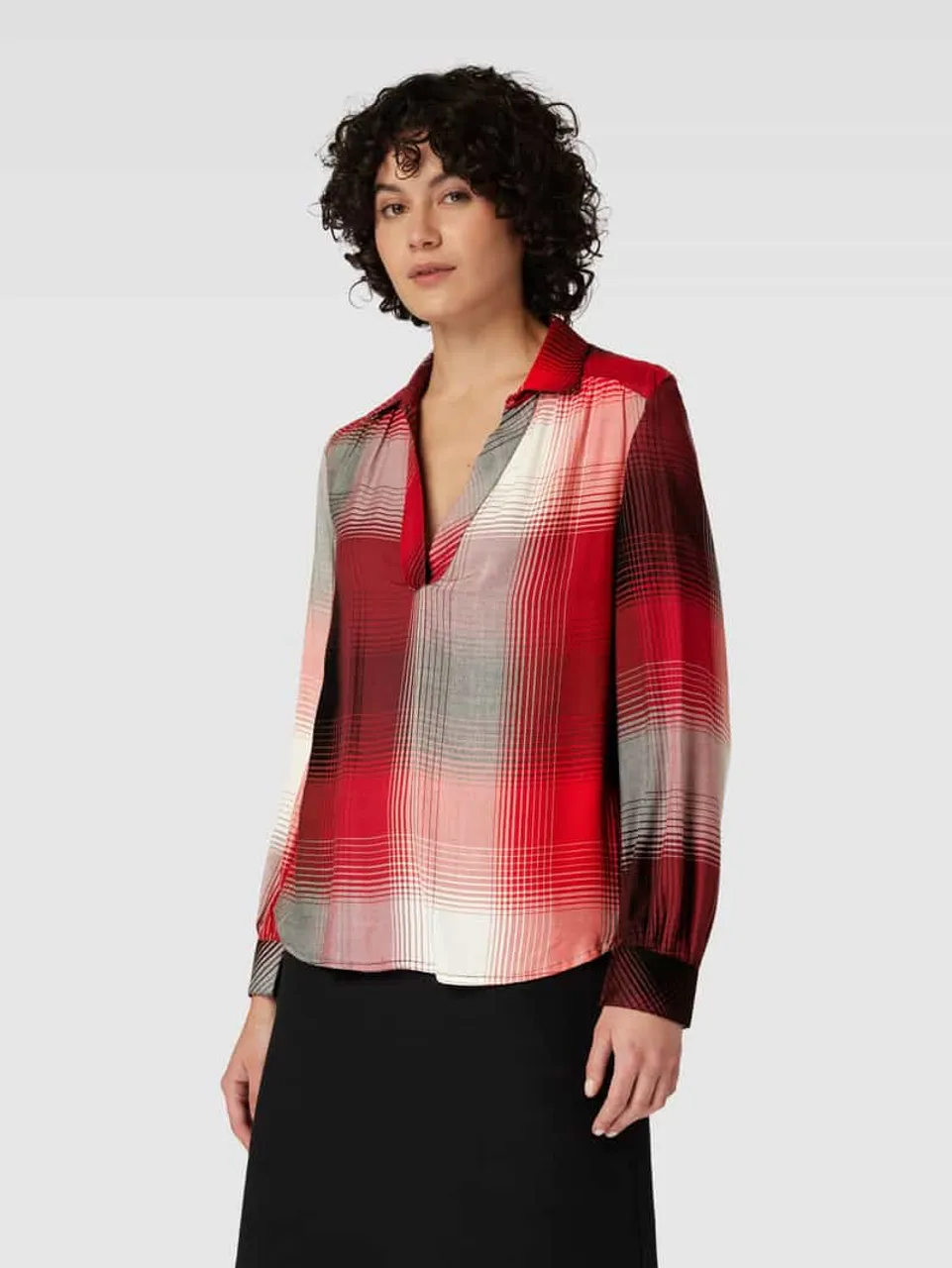 s.Oliver RED LABEL Bluse mit Glencheck-Muster in Rot