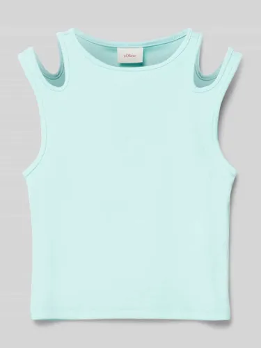 s.Oliver RED LABEL Cropped Tanktop in Ripp-Optik mit Cut Outs in Mint
