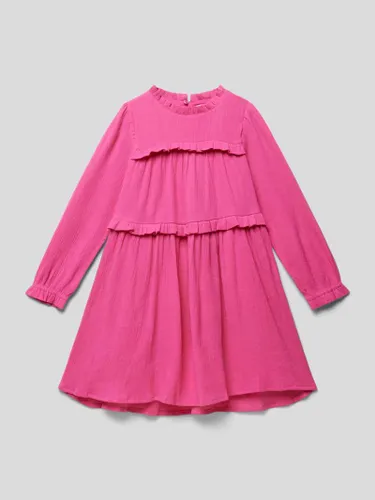 s.Oliver RED LABEL Knielanges Kleid mit Volants Modell 'Back to School' in Pink