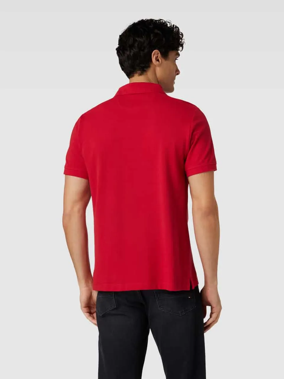 s.Oliver RED LABEL Poloshirt in unifarbenem Design in Rot