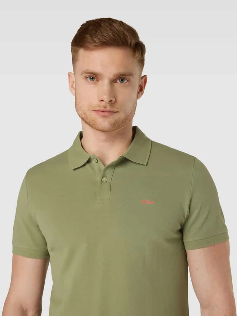 s.Oliver RED LABEL Poloshirt mit Label-Stitching in Lind