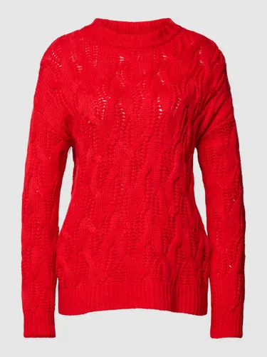 s.Oliver RED LABEL Strickpullover mit Zopfmuster in Rot
