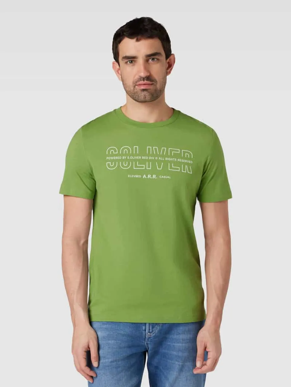 s.Oliver RED LABEL T-Shirt mit Label-Print in Grass