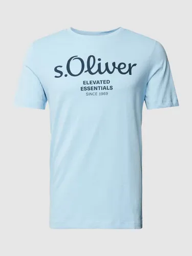 s.Oliver RED LABEL T-Shirt mit Label-Print in Hellblau