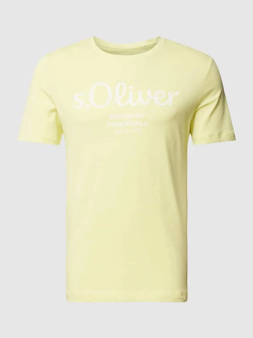 s.Oliver RED LABEL T-Shirt mit Label-Print in Hellgelb