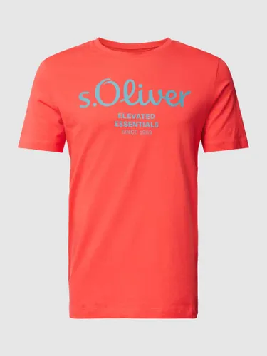 s.Oliver RED LABEL T-Shirt mit Label-Print in Orange