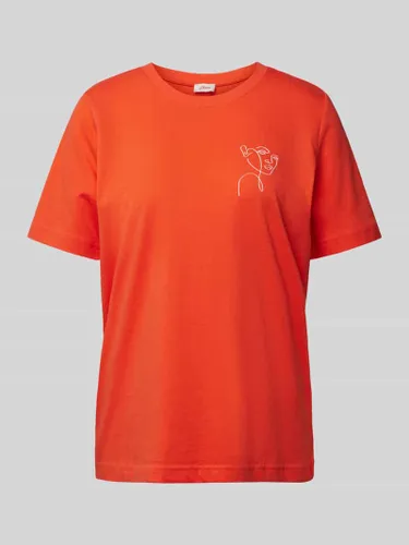 s.Oliver RED LABEL T-Shirt mit Motiv-Print in Koralle
