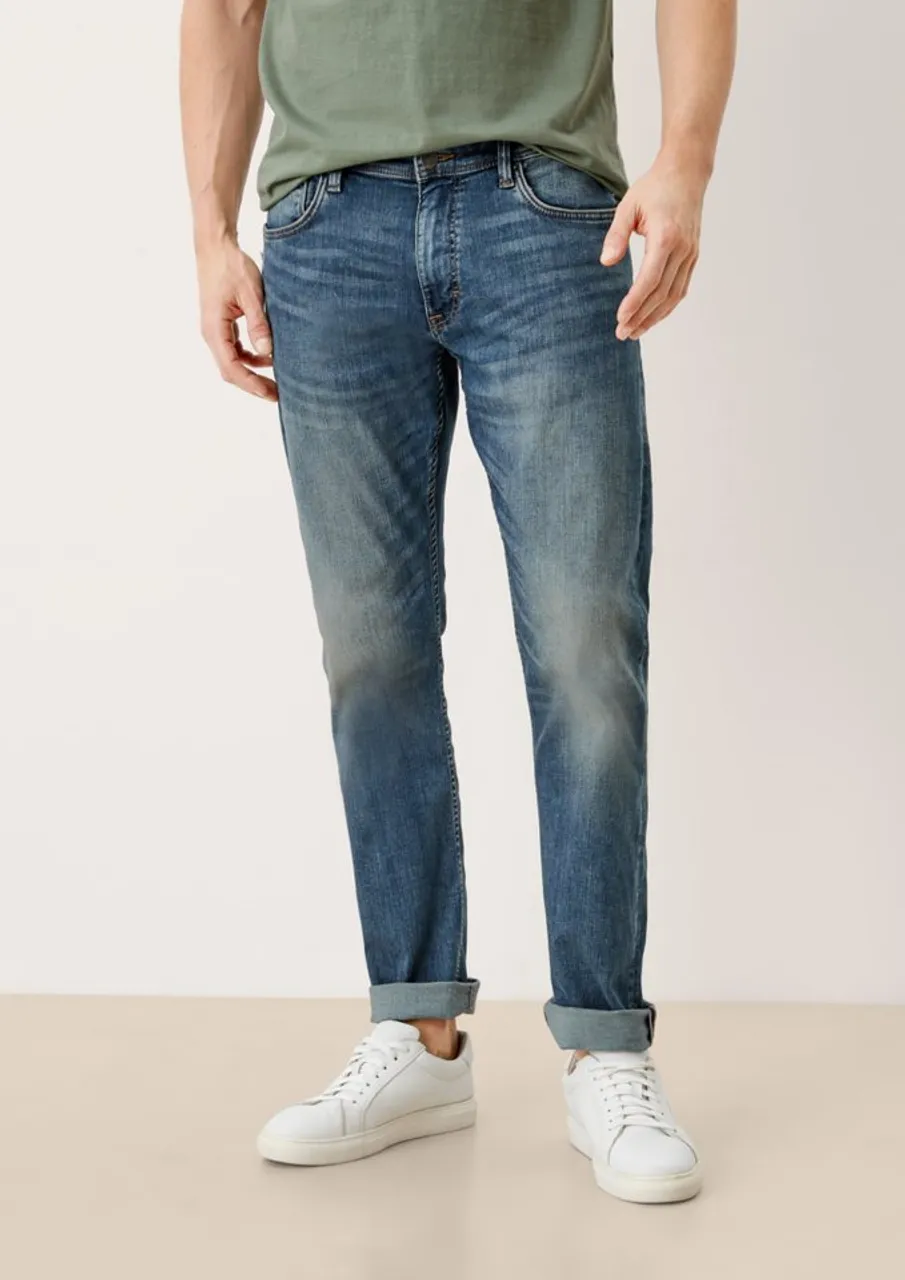 s.Oliver Stoffhose Jeans Keith / Slim Fit / Mid Rise / Slim Leg Destroyes, Waschung