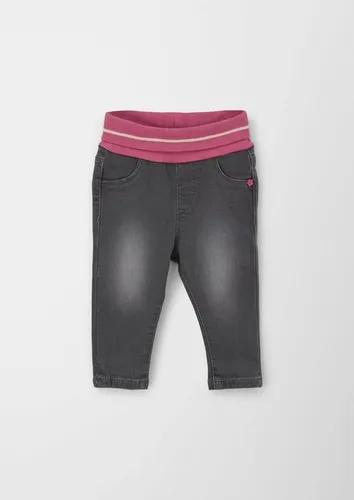 s.Oliver Stoffhose Jeans / Regular Fit / High Rise / Skinny Leg Waschung, Stickerei, Schmuck-Detail, Kontrast-Details