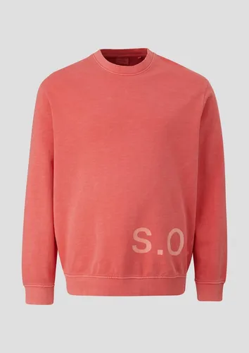s.Oliver Sweatshirt Baumwoll-Sweatshirt mit Logo-Print Garment Dye, Artwork