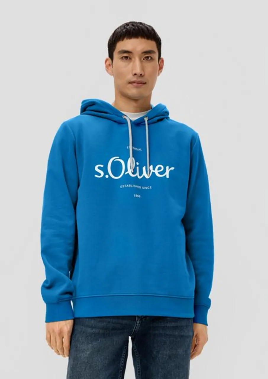 s.Oliver Sweatshirt Sweatshirt mit gummiertem Label-Print