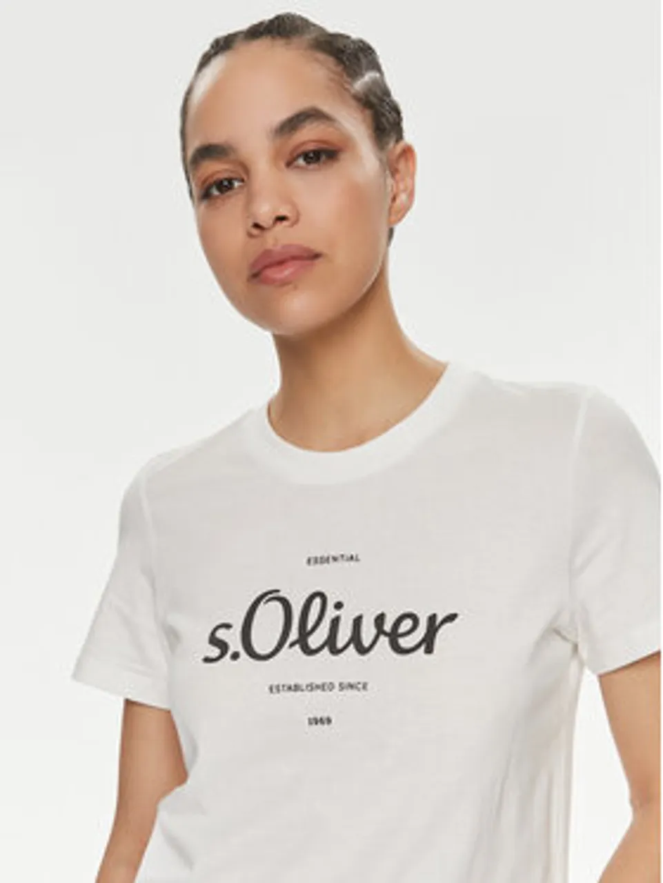 s.Oliver T-Shirt 2136463 Écru Regular Fit