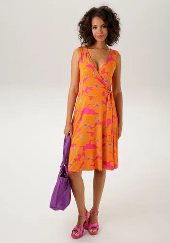 Sommerkleid ANISTON CASUAL Gr. 38, N-Gr, bunt (fuchsia, orange, helltürkis, hellbraun) Damen Kleider Strandkleider Bestseller