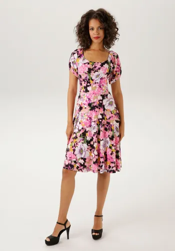 Sommerkleid ANISTON CASUAL Gr. 44, N-Gr, bunt (pink, schwarz, rosa, apfelgrün, weiß, flieder, lila, grün) Damen Kleider Shirtkleider Bestseller