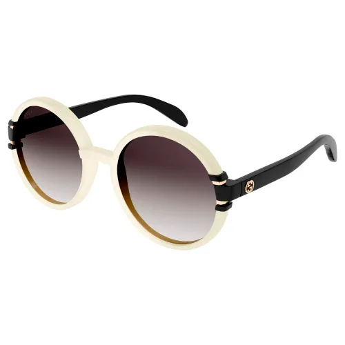 Sonnenbrille in Weiß Schwarz/Braun Grau Getönt,GG1067S 003 Sunglasses Gucci