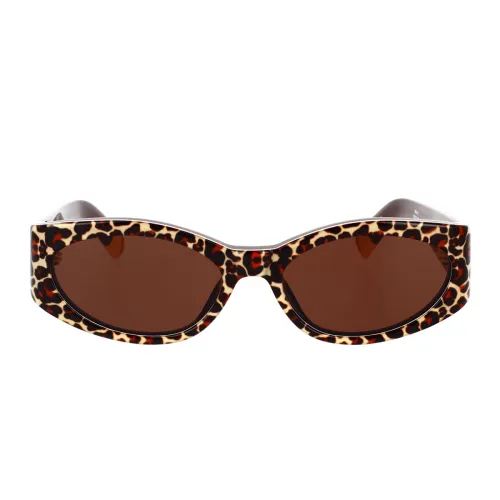 Sonnenbrille mit Leopardenmuster und dunklen Gläsern Jacquemus