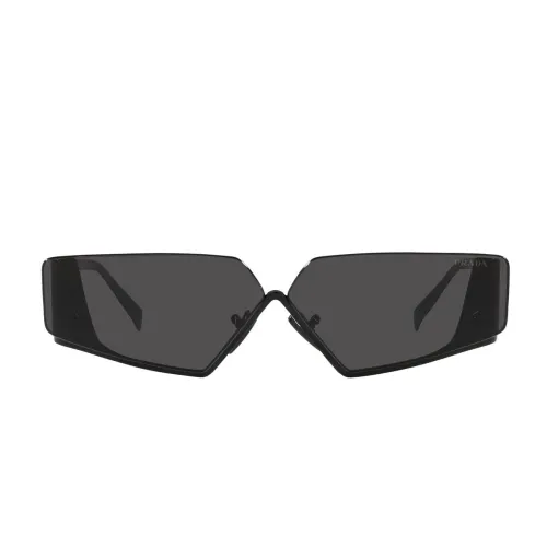 Sonnenbrille mit unregelmäßiger Form und dunkelgrauen Gläsern Prada