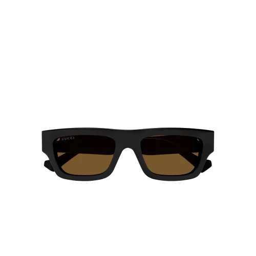 Sonnenbrille,Rechteckige Sonnenbrille mit gewagtem Acetatrahmen und eleganten GG-Logo-Armen,Stylische Sonnenbrille Gg1301S Gucci