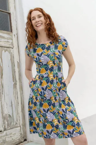Sorrento Kurzärmliges Kleid mit Tasche für Damen - Türkis