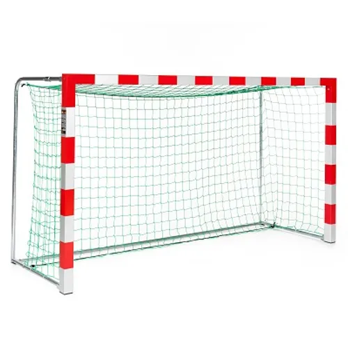 Sport-Thieme Handballtor frei stehend, 3x1,60 m, Rot-Silber, Alu-Gussformteil-Eckverbindung