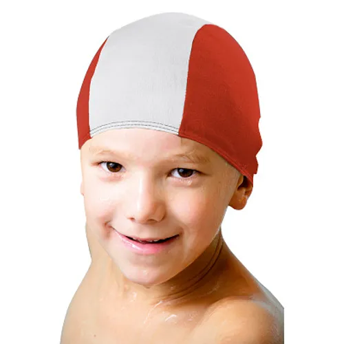 Sport-Thieme Schwimmkappen-Set "Textil", Rot-Weiß, Kinder
