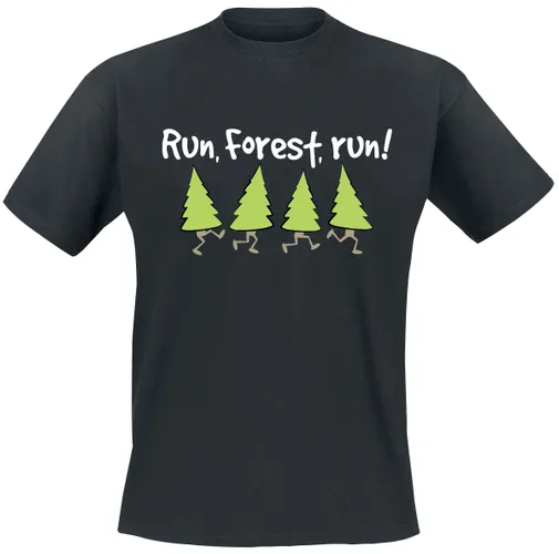 Sprüche Run Forest, Run! T-Shirt schwarz in M