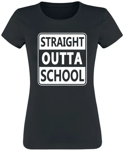 Sprüche Straight outta school T-Shirt schwarz in L