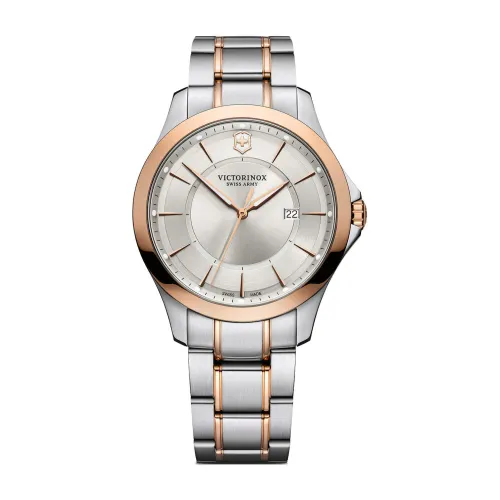 Stahl Quarz Uhr, Silbernes Gehäuse Armband Victorinox