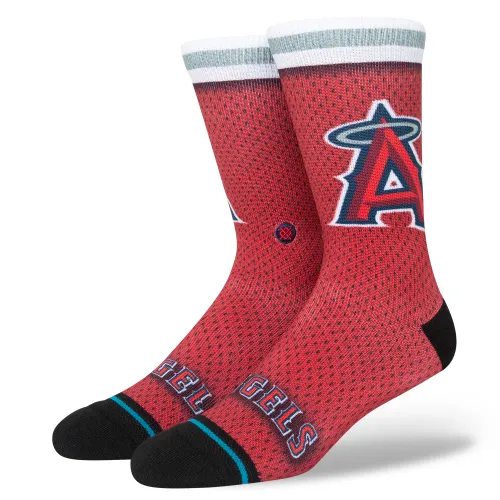Stance MLB Los Angeles Angels Jersey Crew Socks, Rot L