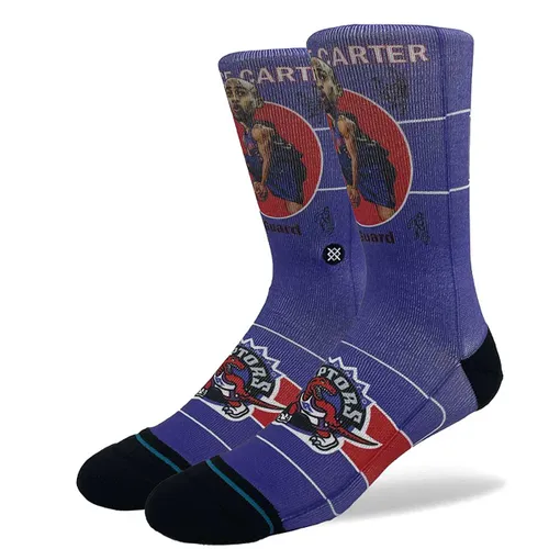 Stance NBA Toronto Raptros Vince Carter Retro Bighead Crew Socks, Multi L