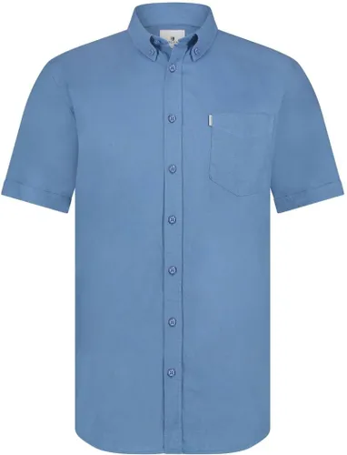 State Of Art Short Sleeve Hemd Leinen Blau