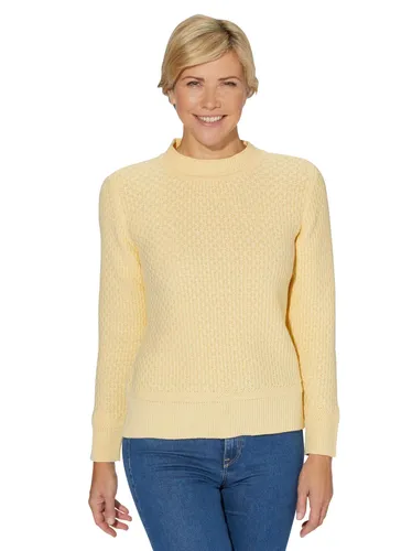 Stehkragenpullover CLASSIC BASICS "Pullover" Gr. 40, gelb (vanille) Damen Pullover Rollkragenpullover