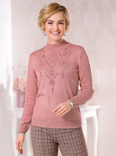 Stehkragenpullover CLASSIC BASICS "Pullover" Gr. 44, rosa (rosenquarz) Damen Pullover Rollkragenpullover