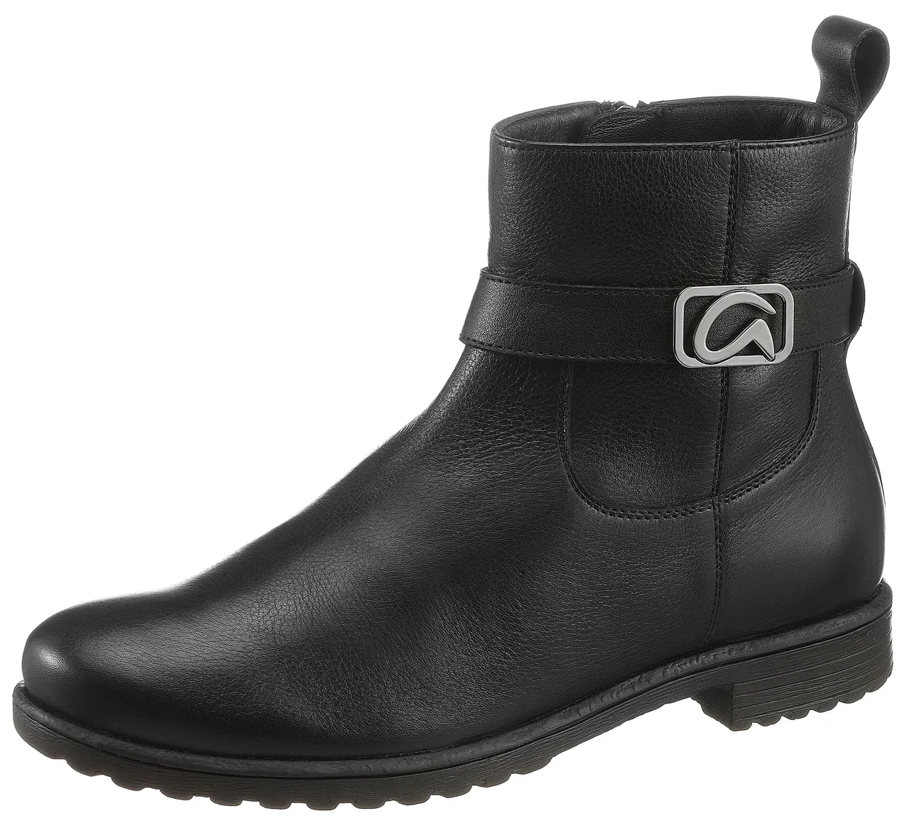 Stiefelette ARA "LIVERPOOL" Gr. 5 (38), schwarz Damen Schuhe Reißverschlussstiefeletten mit Zierriemchen Logo