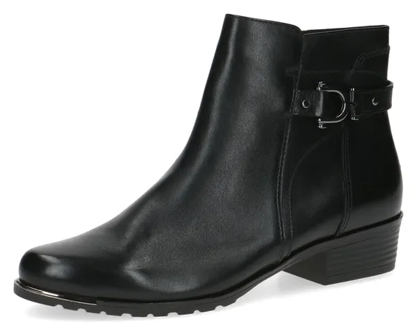 Stiefelette CAPRICE Gr. 37,5, schwarz Damen Schuhe Reißverschlussstiefeletten mit hübschem Zierriemchen