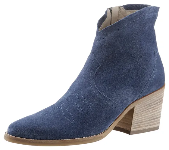 Stiefelette PAUL GREEN Gr. 39, blau (jeansblau) Damen Schuhe Ankleboots Cowboy-Stiefelette Reißverschlussstiefeletten