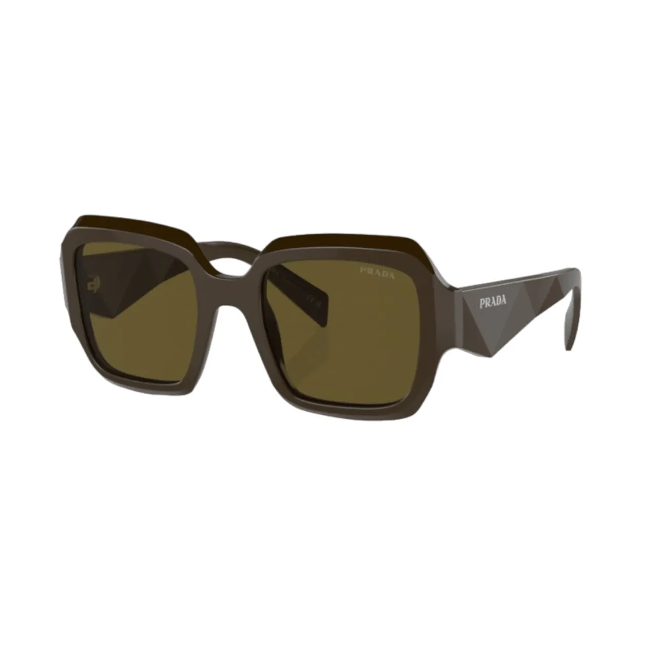 Stilvolle Oversize Braune Sonnenbrille Prada