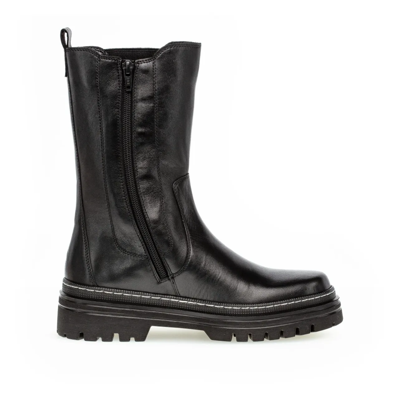 Stilvolle schwarze Leder Chelsea Boots Gabor
