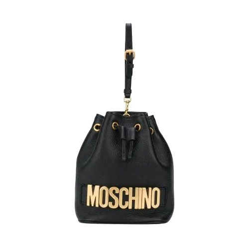 Stilvolle Schwarze LederClutch-Tasche Moschino