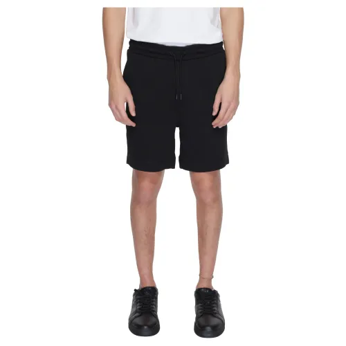 Stilvolle schwarze Shorts mit Schnürung und Taschen Hugo Boss
