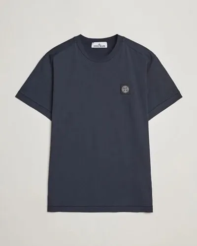 Stone Island Garment Dyed Cotton Jersey T-Shirt Navy Blue