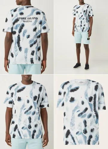 STONE ISLAND T-Shirt STONE ISLAND MARINA 211X6 Reef Seaqual® Cotton T-Shirt Shirt Tee Aqua